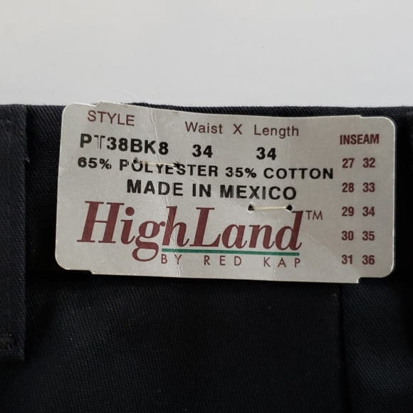 Red Cap Highland Mens Black Pleated Pants 34x34 NWT - Picture 4 of 6